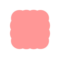 Wall Mural - Groovy retro scallop rectangle with solid flat style border. Wavy frame element in a y2k background, creative shape for modern graphic art or trendy pop visual design usage.