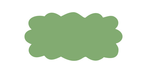 Wall Mural - Groovy retro wavy rectangle frame in solid green with scallop border. Hand drawn shape creates a unique y2k graphic background and artistic modern frame for trendy use.