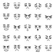 © Design Bari - Collection of hand-drawn cartoon faces expressing a wide range of emotions and moods