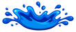 © aoao - A vibrant, dynamic blue splash of water or liquid creating an energetic crown and droplets. Perfect for designs needing freshness, purity, hydration, ocean themes, or a cool, clean feel.