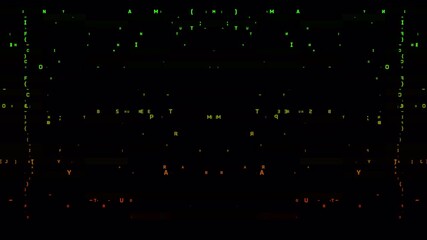 Wall Mural - Digital Code Matrix: Abstract Glitchy Programming Language Animation