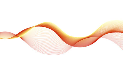 Wall Mural - Smooth, flowing light orange sine wave ribbon. 