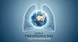 © iamse7en - World pneumonia day awareness with earth inside glowing lungs