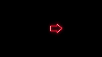 Wall Mural - Arrow-shaped neon sign. Neon arrow symbol icon.