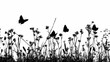 © Thiago - Silhouette of butterflies flitting amongst wildflowers. The stark contrast highlights the delicate beauty of nature.