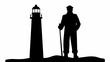 © Fasihullah - Timeless silhouette evokes maritime heritage, featuring a lighthouse keeper and his beacon of light