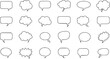 © HADI INCREDIBLE - Set of different speech bubble line icons for communication, dialogue or conversation, isolated on white background.