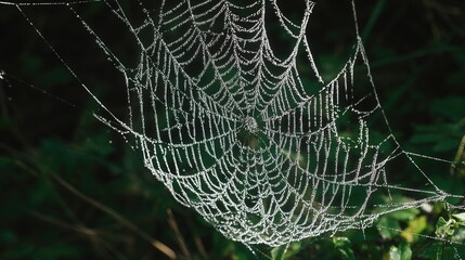 radial. Dew drops in a circular pattern along delicate spider web threads. wildlife magazines, conservation campaigns, designed for wildlife conservation campaigns, supports conservation.