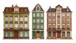 © Gesang - Vector illustration of three colorful, classical European building facades