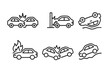 © Zahar - Car accident icons: set of car crash, collision, and damage illustrations