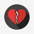 © kalogr - Broken heart flat icon in red color