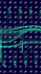 Wall Mural - Animation of scientific data processing and connections over dark background