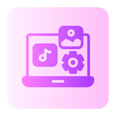 Wall Mural - digital asset management gradient icon