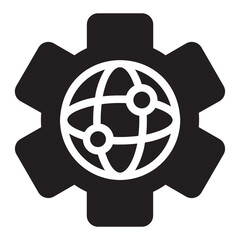 Wall Mural - digital transformation glyph icon