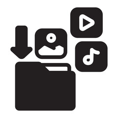 Wall Mural - import glyph icon