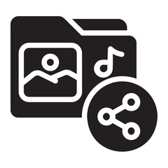 Wall Mural - digital asset glyph icon