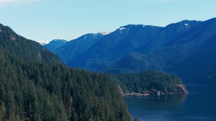Wall Mural - A scenic shot of the view of the mountains in North Vancouver under a clear sunny day