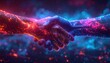 © Nashihal - Handshake in digital futuristic style. The concept of partnership