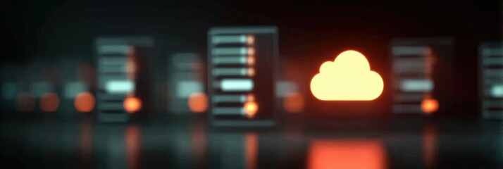 futuristic cloud servers floating above earth showing efficiency creation intelligence generation solution data sustainability
