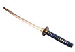 © Lubos - Isolated katana sword, traditional Japanese samurai weapon, sharp blade with handle, combat ready