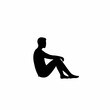 © ngentutgajah - Minimalist Silhouette Man Sitting Relaxing Pose on the Ground Illustration