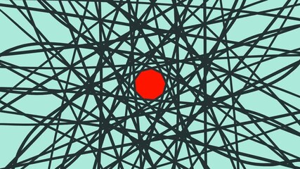 The pattern of intersecting lines changes with a scarlet central spot.
