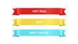 © yusuf - Vibrant ribbons with promotional texts showcasing commercial advertising elements for product