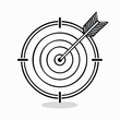 © kalogr - Target (bullseye) with arrow line art icon for apps and websites