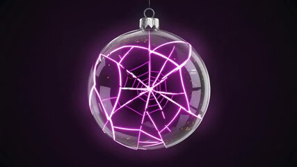 Wall Mural - Dynamic transformation of neon glass pendant with vibrant pink energy bursts. 4k Video footage