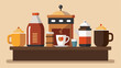 © Justlight - A coffee station with a variety of flad creamers and syrups perfect for a quick caffeine boost during long meetings.