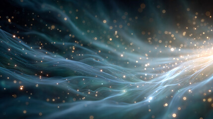 Wall Mural - Celestial Veil: An artistic depiction of the cosmos, showcasing swirling nebulas and shimmering stars, evoking a sense of wonder and the mysteries of the universe.