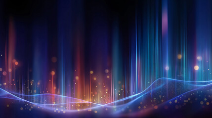 Wall Mural - Abstract Digital Symphony: a captivating digital art piece, radiating vibrant colors of blue, purple, and orange, it showcases dynamic lines and light, evoking a sense of energy and innovation.