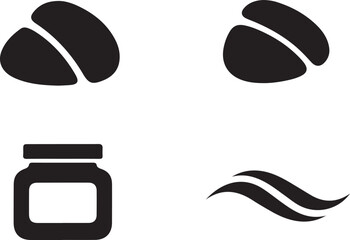 set of black and white icons