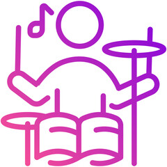 Wall Mural - drummer gradient line icon