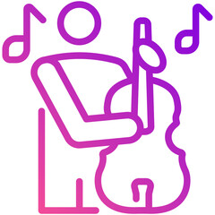 Wall Mural - contrabass gradient line icon