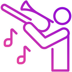 Wall Mural - trombone gradient line icon