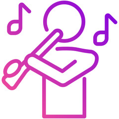 Wall Mural - flute gradient line icon