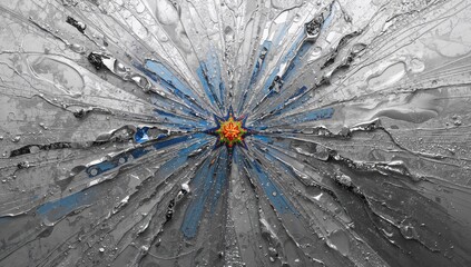 Wall Mural - Shimmering metallic backdrop with a starburst effect