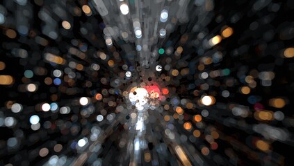 Wall Mural - Blurred abstract lights in an urban night scene