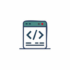 Software Development Icon, Webpage Illustration, Coding Concept