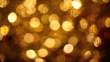 Wall Mural - Out-of-focus glittering golden lights with a bokeh effect