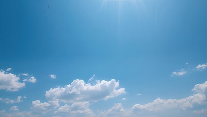 Wall Mural - Stunning azure sky adorned with fluffy white clouds