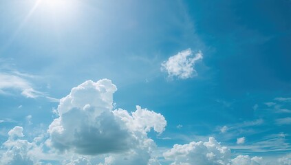 Wall Mural - Sky filled with clouds created by AI generative methods