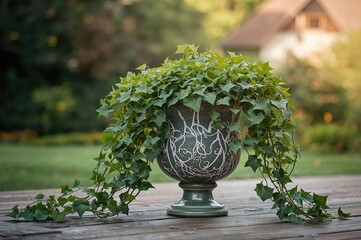 Wall Mural - Potted English Ivy Growing Outdoors