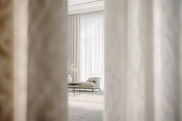 Wall Mural - Living room drapery design ideas