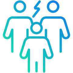 Wall Mural - team work gradient line icon