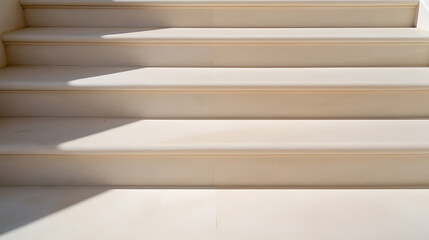 Elegant steps bathed in sunlight create a sense of depth and minimalist beauty, highlighting architectural design with a soft, neutral palette.