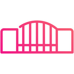 Wall Mural - fence gradient line icon