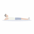 © Oleg - Man lying Down Flat on Back with Hand Behind Head Relaxing Recreationally