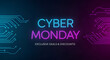 © Jawad Noor - Cyber Monday exclusive deals are here for a limited time only so shop online for discounts with this vibrant digital promotion banner now